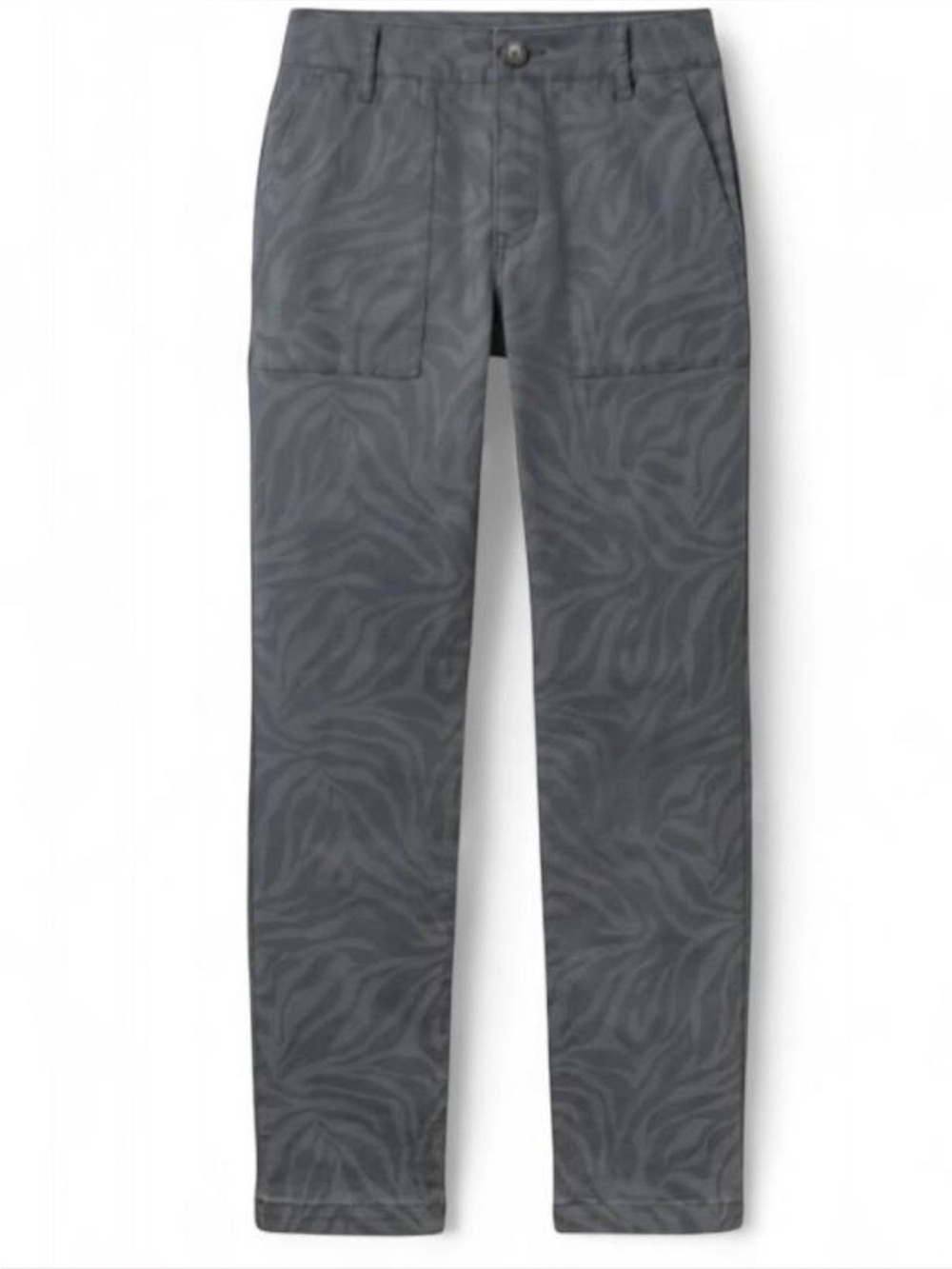 CAbi Milly Pant Gray Tonal Zebra-Pattern Chinos Sz 4 Business Casual Workwear